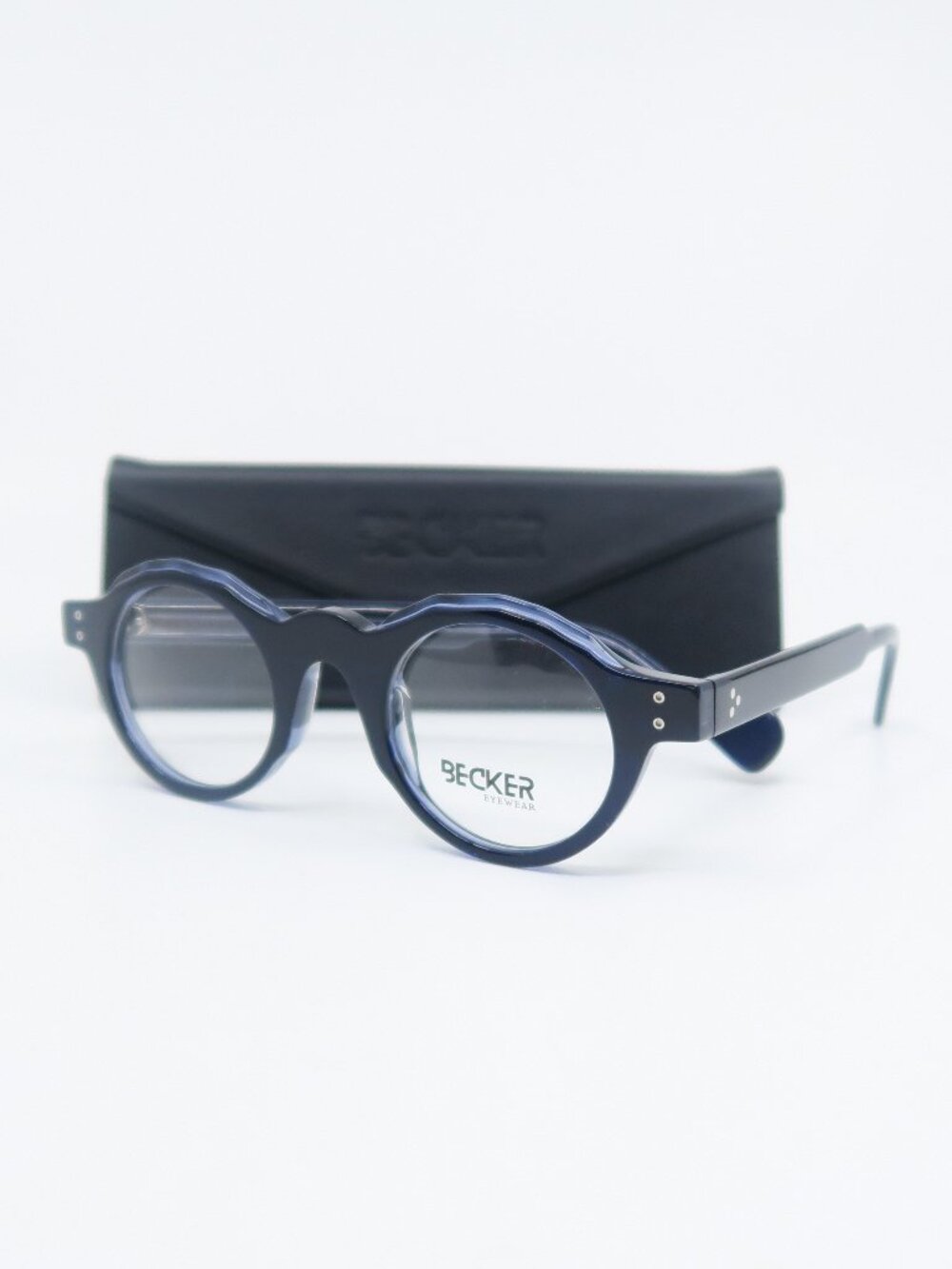 Becker 2191 Co3 44mm Navy Round Trendy Fashion Italian New Eyeglasses.